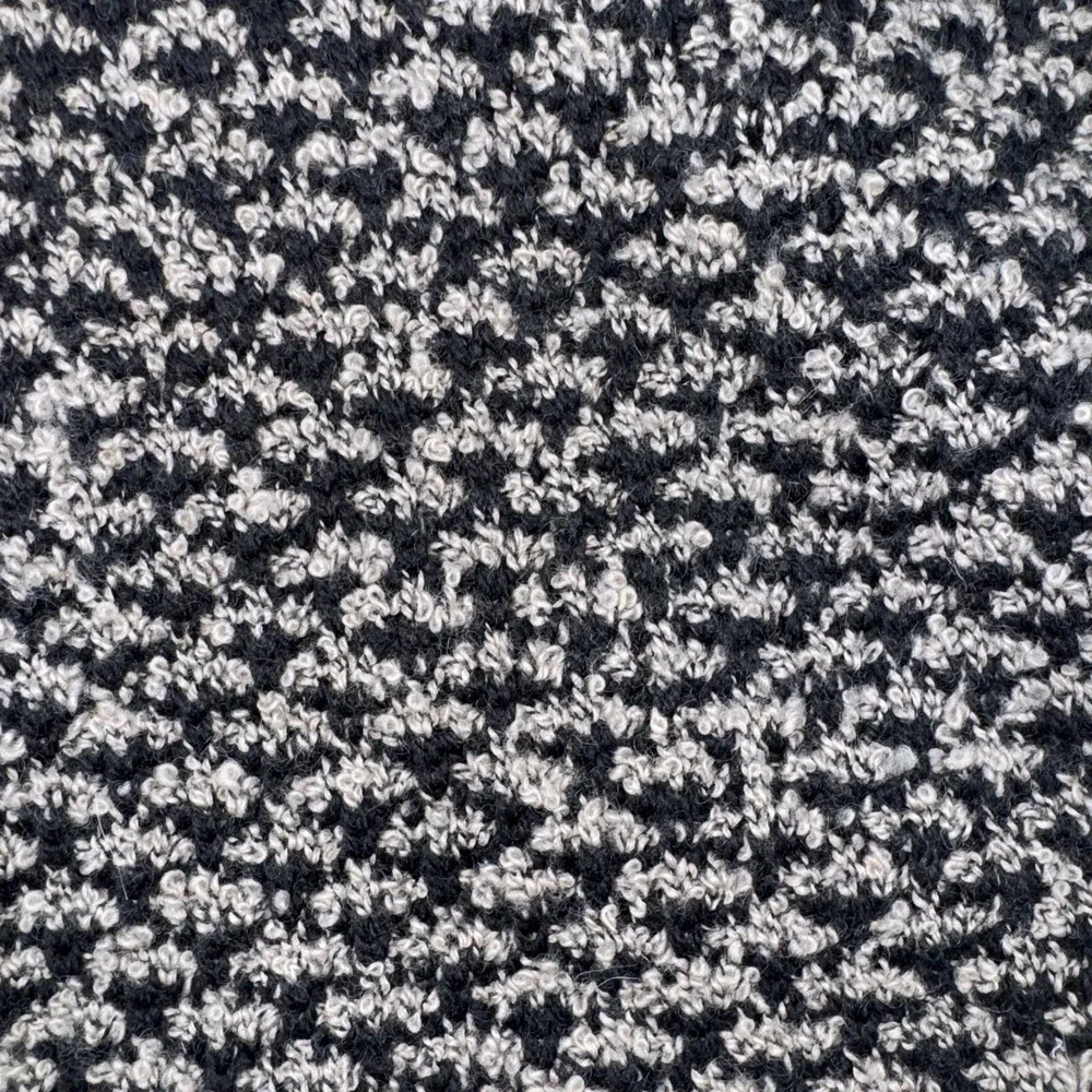 Peruvian Connection Cardigan Women XL Black Grey Merino‎ Wool Handknit Popcorn